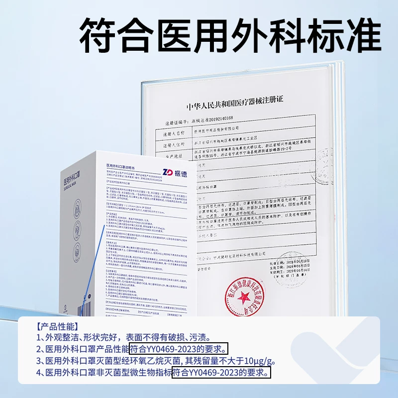 ZHENDE医用外科口罩蓝色10只6袋送同款30只共90只 9.9元 - 86线报