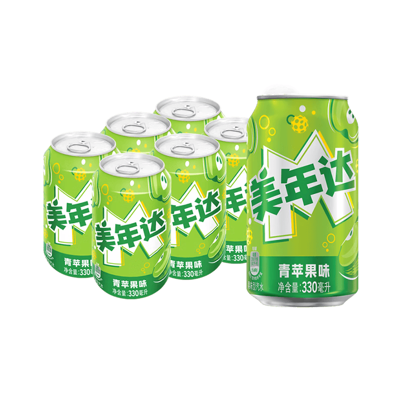 百事可乐美年达橙味碳酸饮料330ml×6罐青苹果味 6.9元 - 86线报