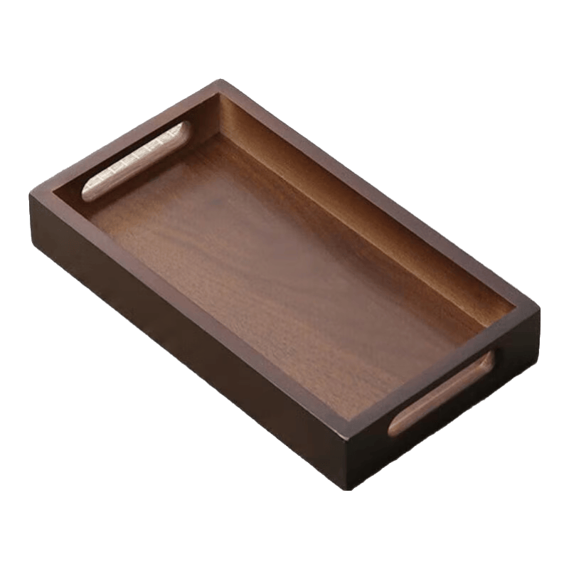 新款竹木茶盘52*34cm黑胡桃色长方形中式提手托盘 30.68元 - 86线报