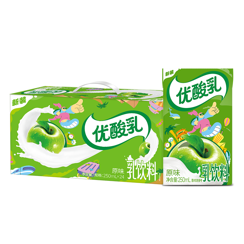 伊利优酸乳利乐砖原味含乳饮品250ml×24盒 61.42元 - 86线报