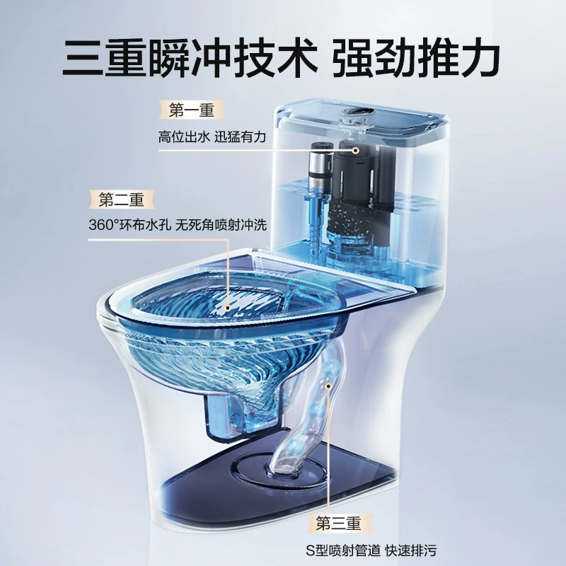 恒洁HEGII马桶家用防臭节水小户型抑菌大冲力坐便器hc0516pt 463元 - 86线报