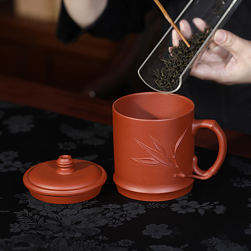 百年利永宜兴紫砂盖杯纯全手工原矿清水泥竹筠杯办公家用茶具泡茶杯子 126.77元 - 86线报