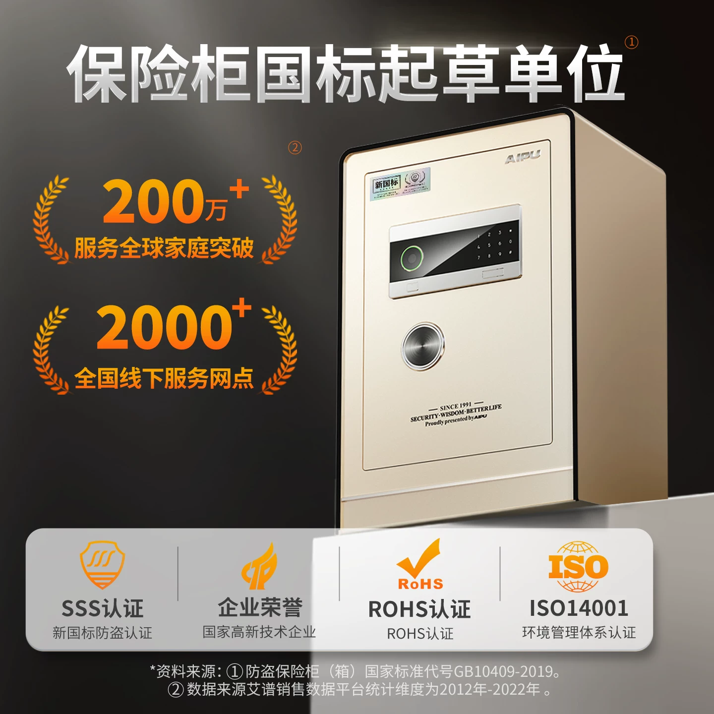 艾谱IPU艾谱保险柜保险箱家用小型办公室智能指纹密码全钢大型防盗床头柜一体 921.3元 - 86线报