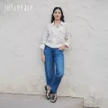 限移动端：真美诗 黑白琴键2026夏新款牛皮如意纽结显瘦一字带平底罗马凉鞋女 610元（淘金币可抵8.98元起） 图片 1