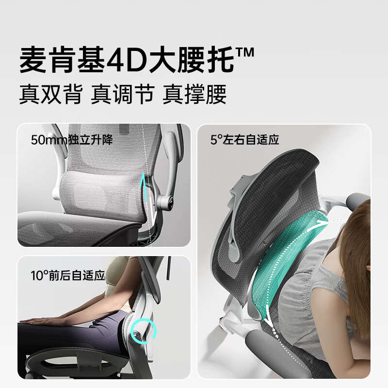 黑白调 P2 Pro 二代 人体工学椅 霜白 标配款 无脚托 券后509元 - 86线报