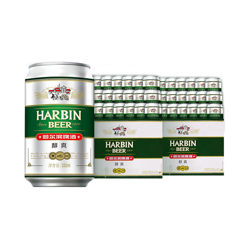 哈尔滨啤酒醇爽黄啤330ml*48听 54.8元 - 86线报