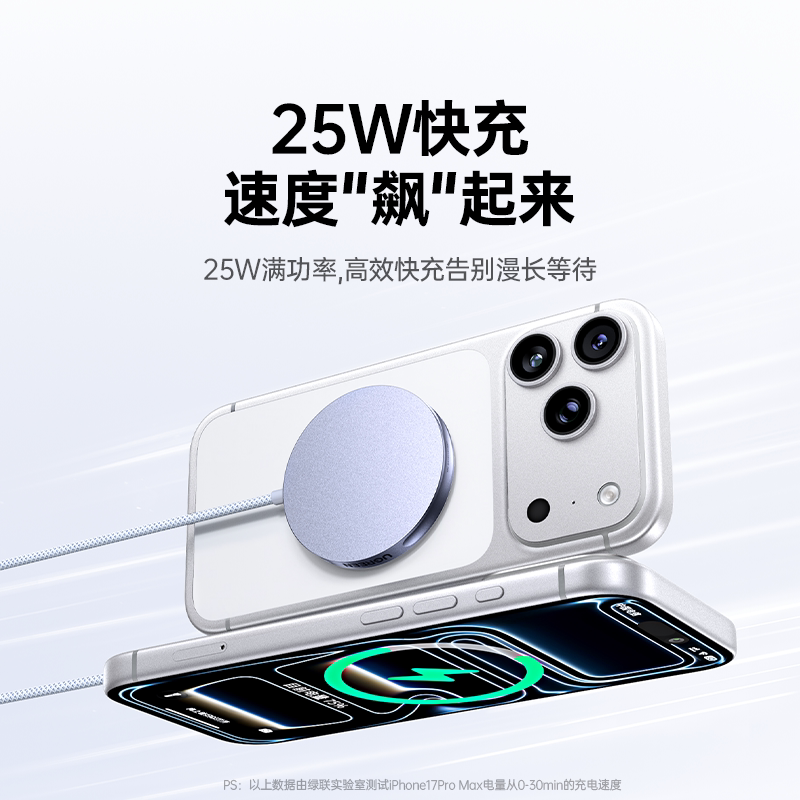 绿联W753 25W磁吸无线充电器 129元 - 86线报 绿联W753 25W磁吸无线充电器 129元 - 86线报
