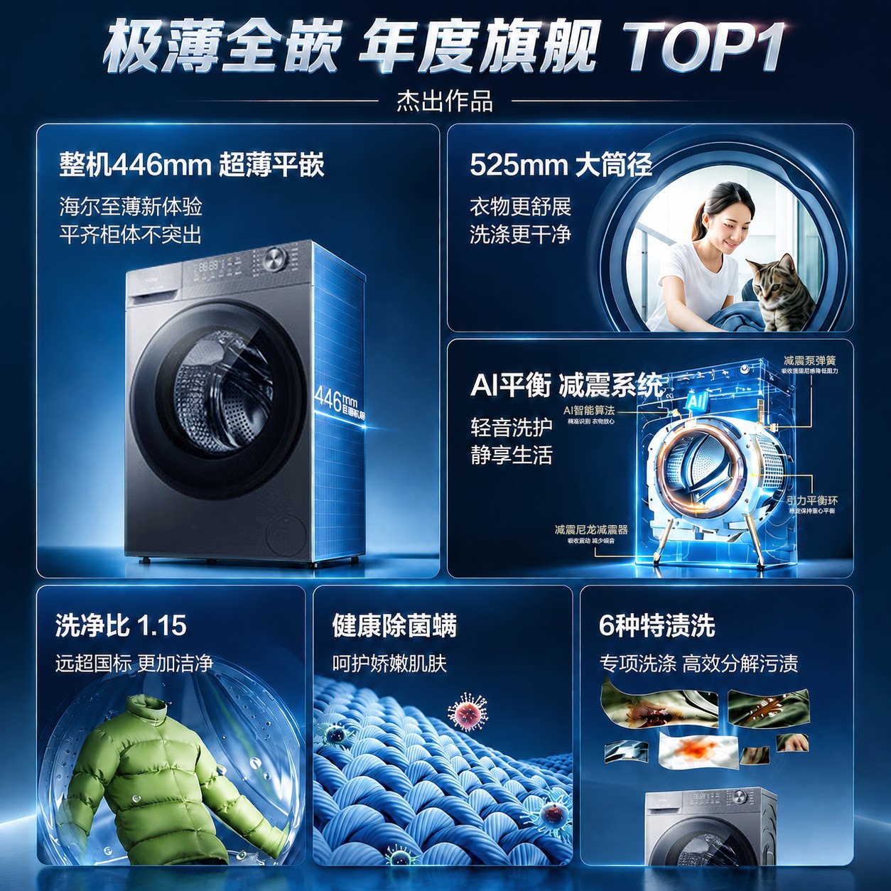 海尔XQG100-H28E滚筒洗衣机10kg 1398.02元 - 86线报 海尔XQG100-H28E滚筒洗衣机10kg 1398.02元 - 86线报