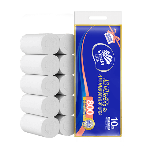 维达无芯卷纸超韧4层厚韧卫生纸80g/卷×10卷 6.8元 - 86线报