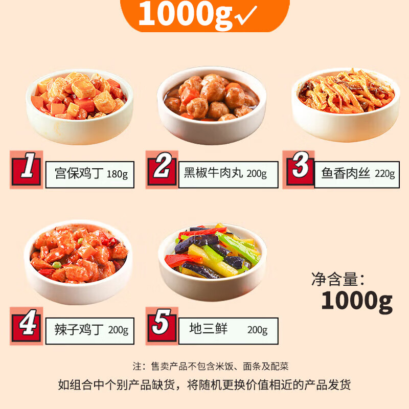 谷言预制菜料理包5菜1kg 25.9元 - 86线报