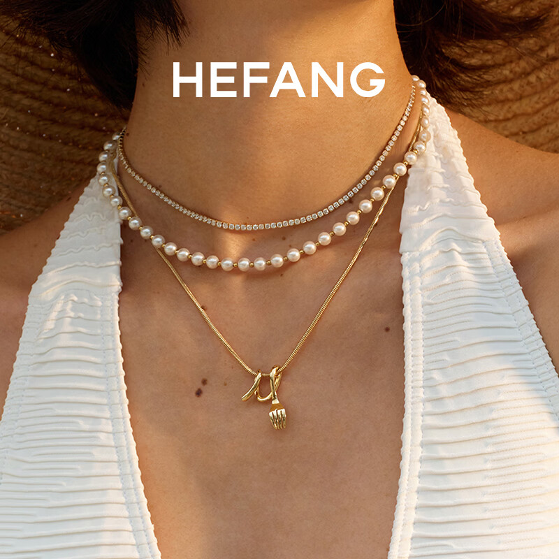HEFANG何方珠宝卷卷叉子三层链项链金色 2170元 - 86线报
