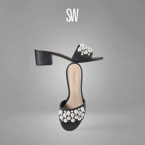 限移动端：STUART WEITZMAN SW GOLDIE 50 BLOCK SLIDE方跟拖鞋女外穿夏 1666.35元 图片 1