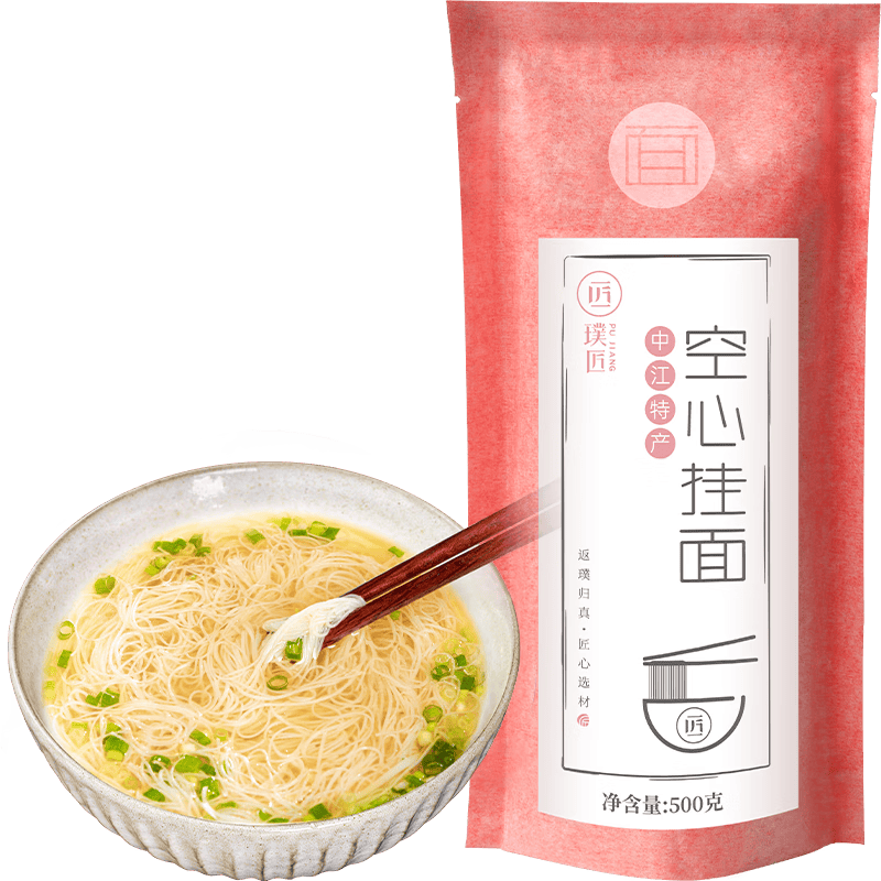 璞匠中江空心挂面特级细面龙须面手工面500g 5.5元 - 线报酷