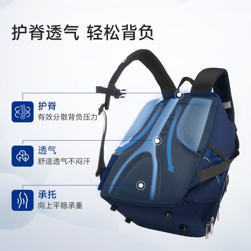 爱华仕OCB5065护脊蓝色书包 52.6元 - 86线报