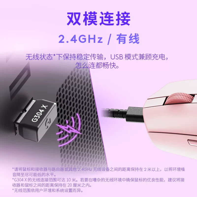 罗技G304X秒鲨无线游戏鼠标双模电竞充电款轻量笔记本台式电脑 160.55元 - 86线报