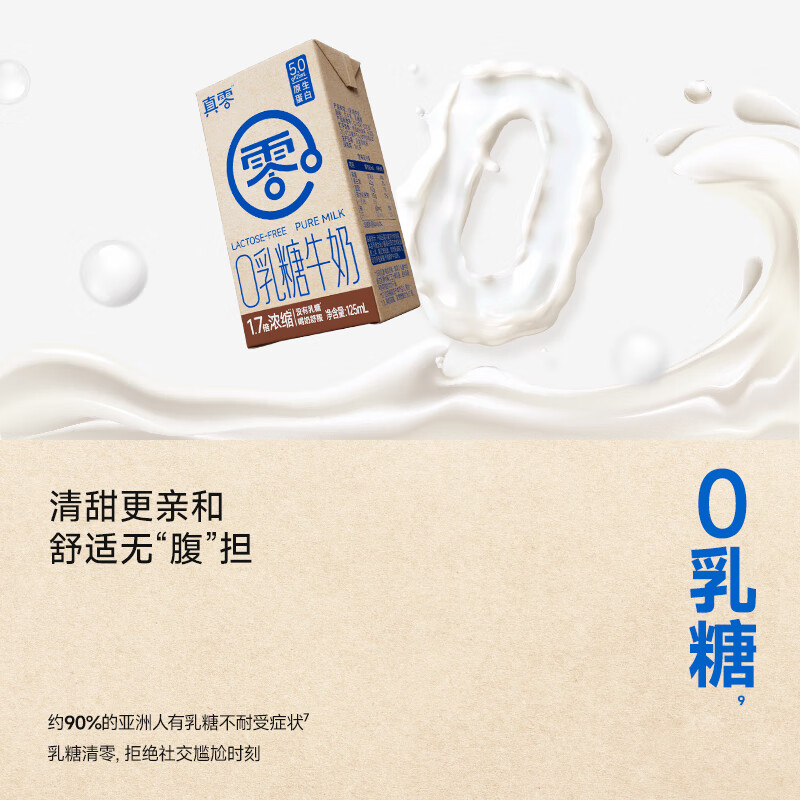 真零 乳糖牛奶125mL*12盒 22.4元 需买2件 需用券 满60减25元 - 86线报