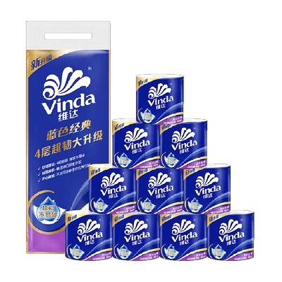 维达蓝色经典有芯卷纸4层家用卫生纸 14.05元 - 86线报
