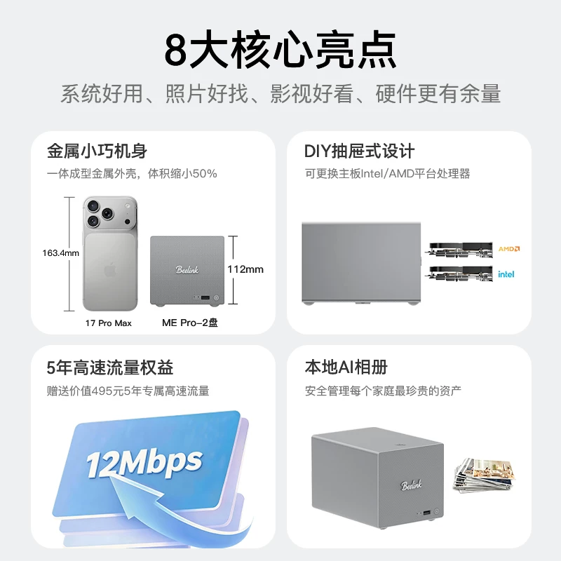 零刻ME Pro J5005双2.5G网口NAS 929元 - 86线报
