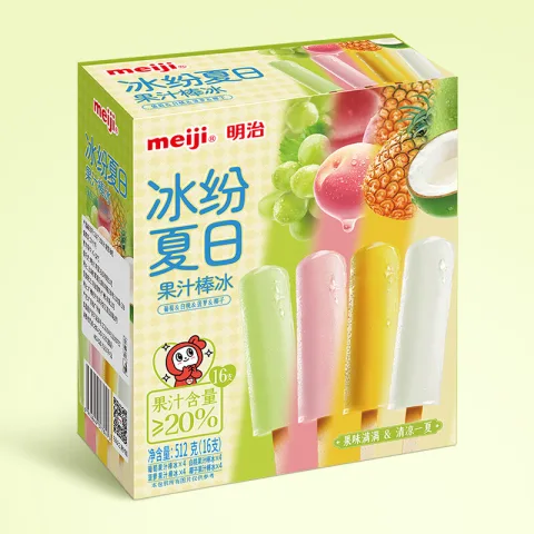 明治 果汁棒冰 葡萄白桃菠萝椰子 32g*16支 14.95元（需买4件，需用券） 图片 1