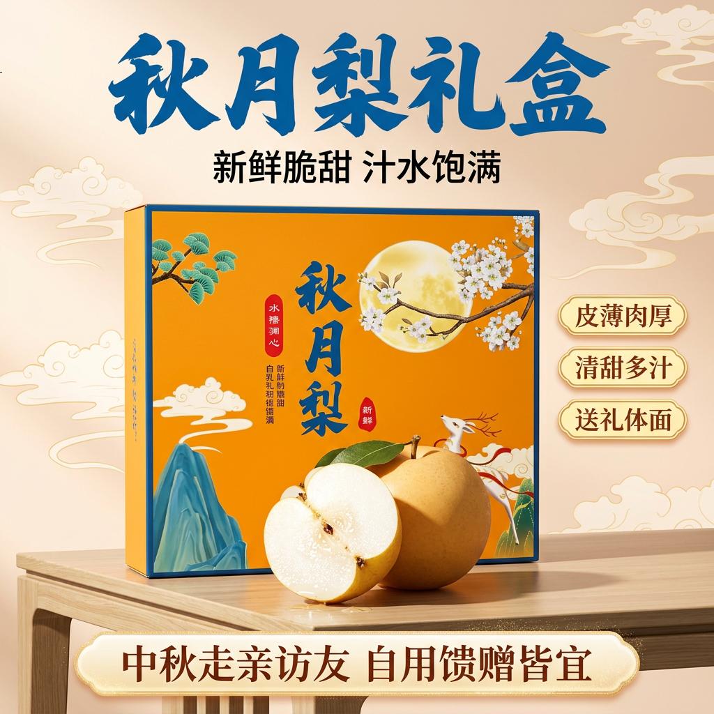 爆甜秋月梨冰糖蜜梨新鲜当季水果整箱包邮现摘水果秋月梨带箱5斤单果200g起（净重4.5斤+） - 86线报