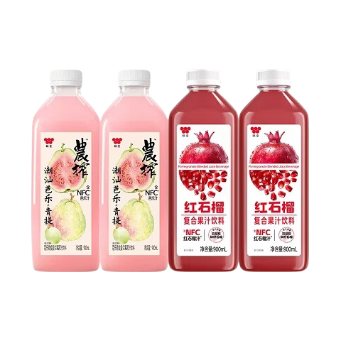 味全低温冷藏复合果汁饮料芭乐青提900ml×2+石榴汁900ml×2 23.28元 - 86线报
