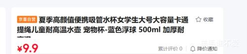 夏季高颜值便携吸管水杯蓝色浮球500ml加厚耐高温 9.9元 - 86线报