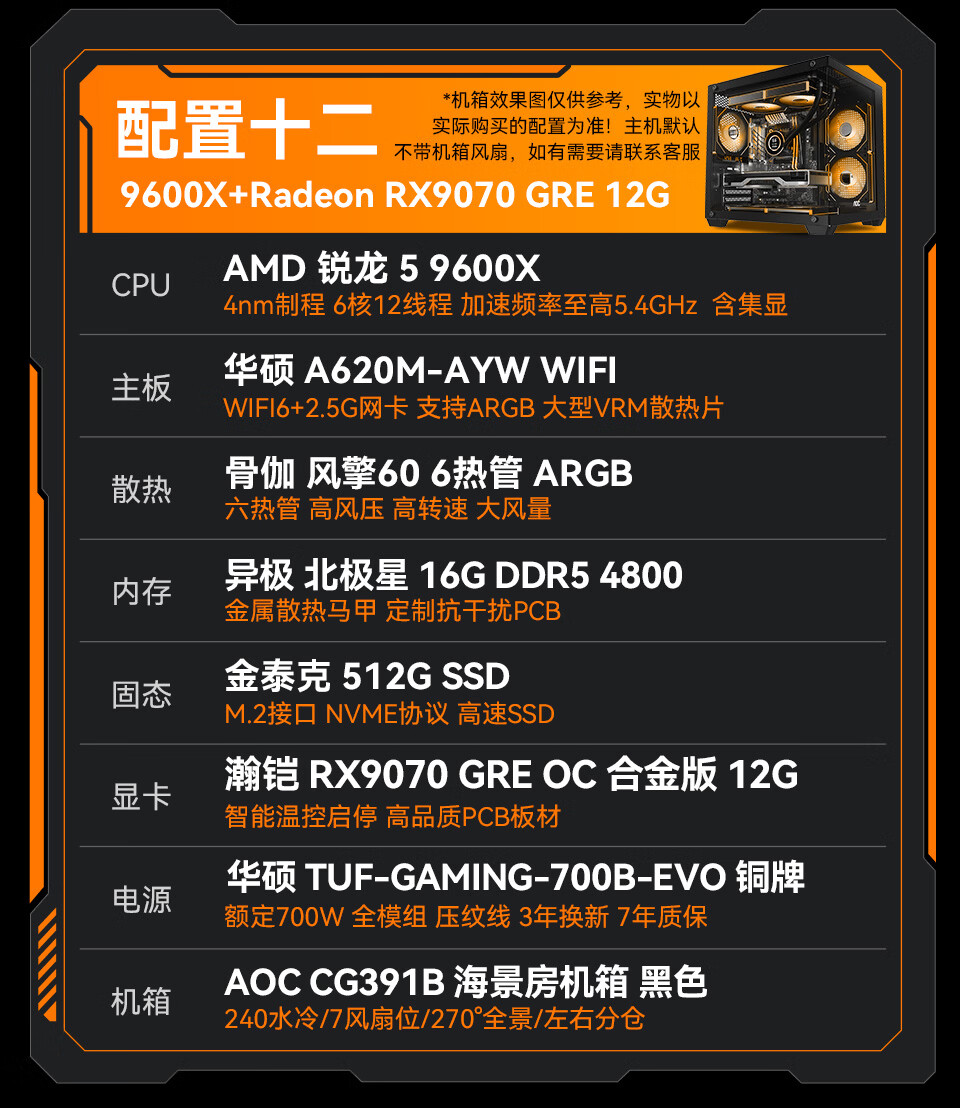 AMD RX9070GRE+CPU 9600X 券后6199元 - 折送网