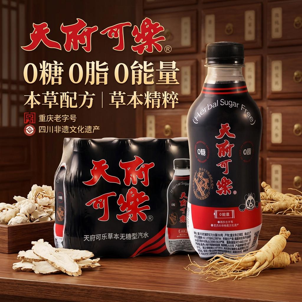 天府可乐草本精制可乐型汽水268ml*6瓶无糖 9.9元 - 86线报