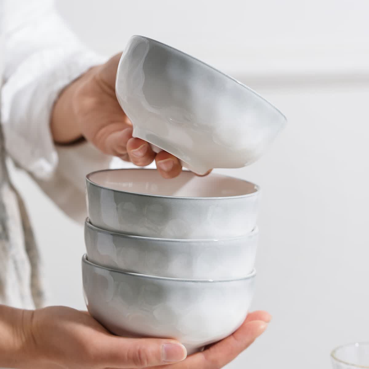 肆月简约风陶瓷碗4.5英寸碗4个装 9.95元 - 86线报