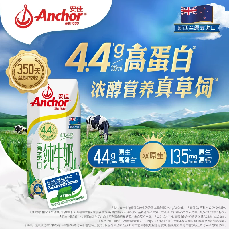 安佳4.4g高蛋白高钙全脂纯牛奶礼盒250ml*15盒 72.9元 - 86线报 安佳4.4g高蛋白高钙全脂纯牛奶礼盒250ml*15盒 72.9元 - 86线报