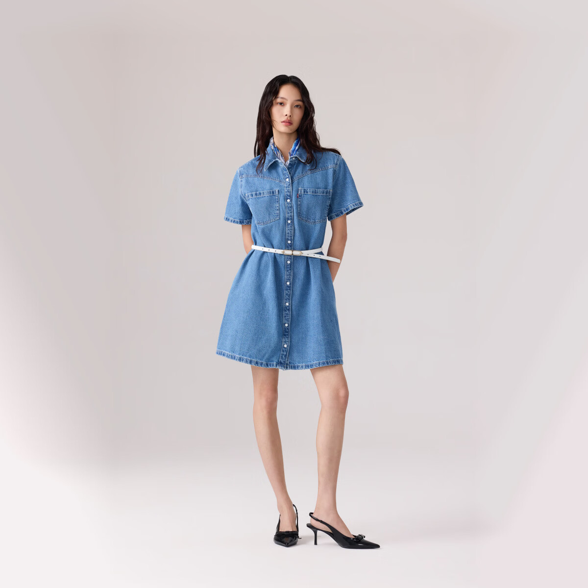 Levi's 26年春夏新款女士美式复古休闲牛仔短袖衬衫连衣裙蓝色S 223元 - 86线报