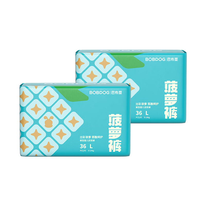 巴布豆菠萝裤拉拉裤L码36片*2包 44.08元 - 86线报 巴布豆菠萝裤拉拉裤L码36片*2包 44.08元 - 86线报