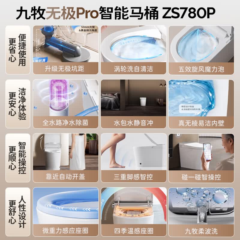 九牧全家桶智能马桶家用马桶坑距可调自动翻盖坐便器清洗烘干S780P 2807.33元 - 86线报 九牧全家桶智能马桶家用马桶坑距可调自动翻盖坐便器清洗烘干S780P 2807.33元 - 86线报