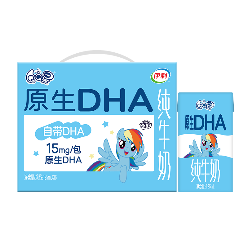 QQ星 原生DHA 纯牛奶 125ml×16盒 1.56元/盒 24.89元/件 - 86线报