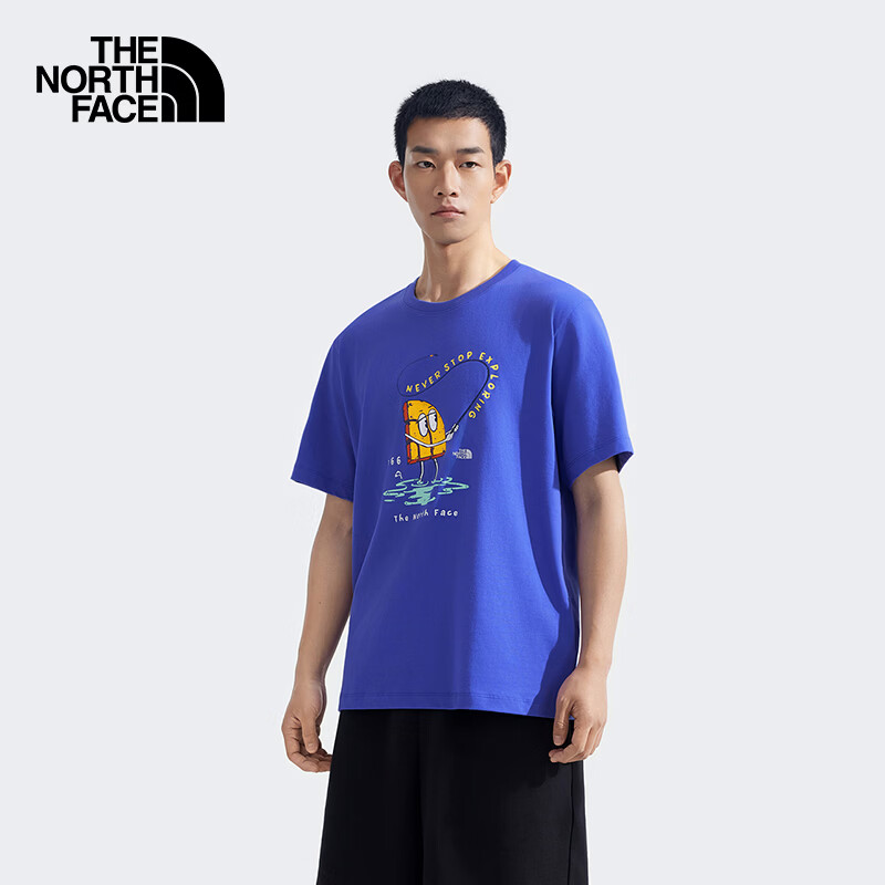 北面短袖T恤男女款印花宽松短袖户外休闲8GZ3蓝色/6IF 2XL 129元 - 86线报