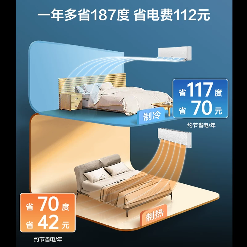 AUFIT空调奥克斯出品1匹新一级能效冷暖两用变频家用挂机26AFEA1 1356.6元 - 86线报