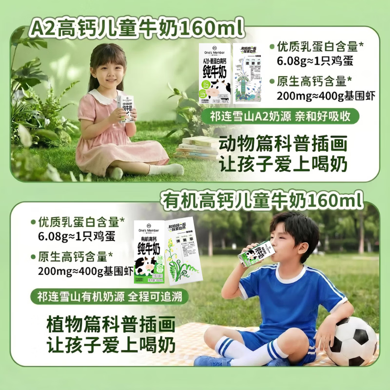 限地区 1号会员店 1.2元/瓶 A2高钙儿童牛奶 160ml*16盒 - 86线报