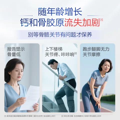 汤臣倍健 180片礼盒】汤臣倍健钙片胶原蛋白软骨素180片钙片中老年成人骨胶原蛋白增加骨密度营养品 90天礼盒 99元 图片 2