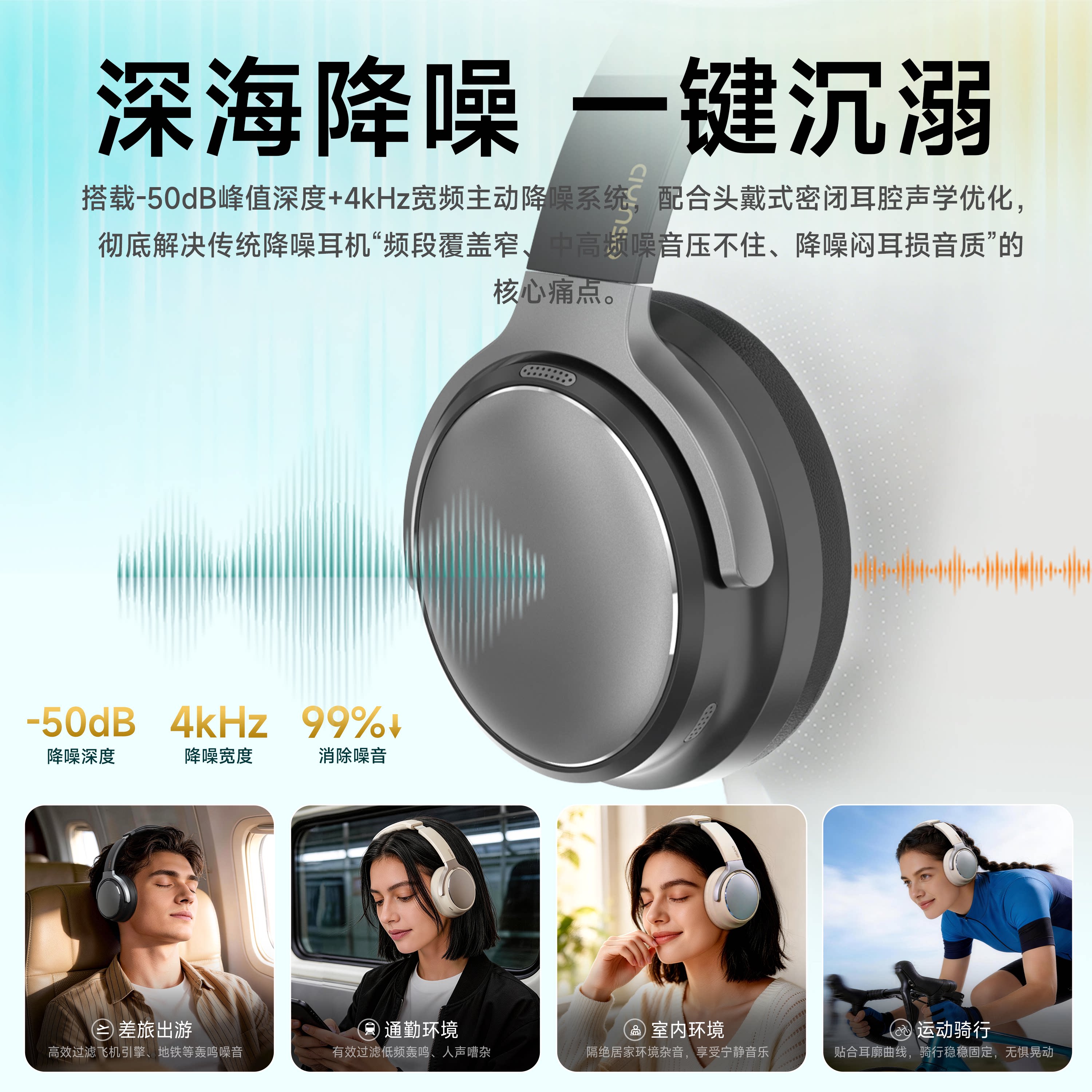 瓷音未来Mars Ultra主动降噪头戴式无线蓝牙耳机 261.01元 - 86线报