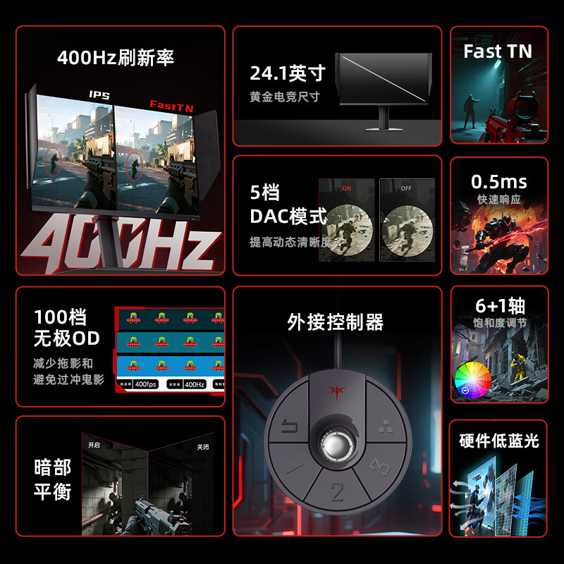 KTC H25N7 400Hz电竞 FastTN显示器 24.1英寸 1920×1080 - 86线报