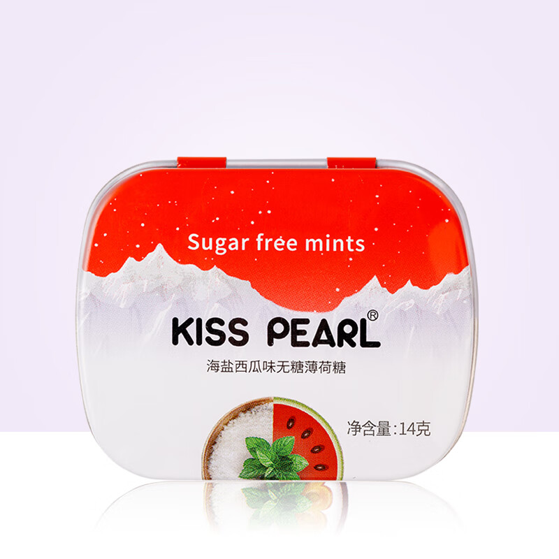 kisspearl无糖薄荷糖口香糖海盐西瓜铁盒装盒 1.98元 - 86线报