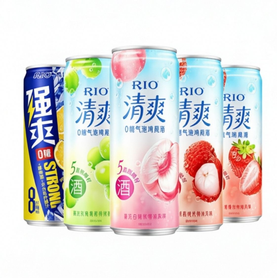 RIO锐澳预调鸡尾酒5度清爽+8度强爽组合330ml×5罐 15.9元 - 折送网