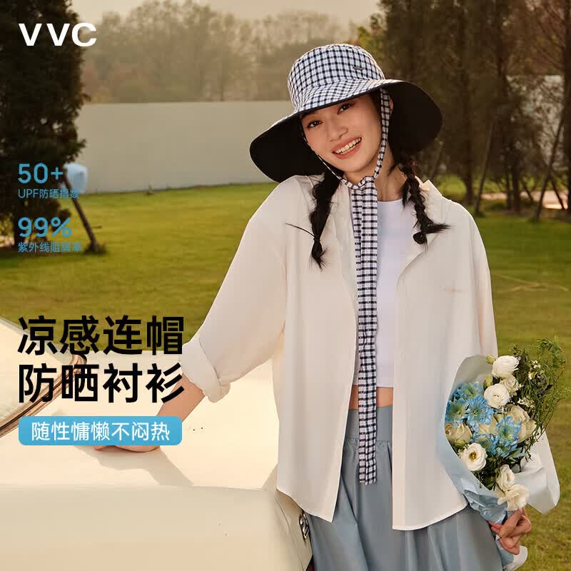 VVC女士冰丝防晒衣本白色 58元 - 86线报