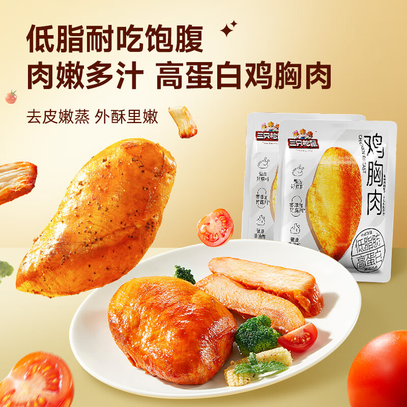 三只松鼠黑椒味鸡胸肉50g×4袋 5.89元 - 86线报