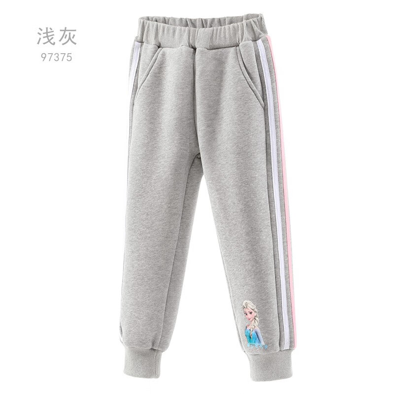 迪士尼女童裤子儿童运动裤冬加绒宝宝休闲裤外穿洋气长裤春秋卫裤浅灰SP97375130 29.95元 - 86线报