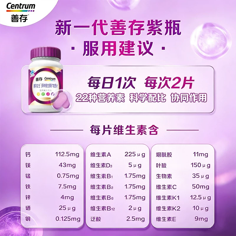 善存银善存2.0马年礼袋装复合维生素矿物质片 122.55元 - 86线报