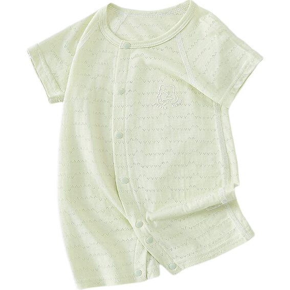 婴儿夏季短袖哈衣爬服无骨棉连体衣葱绿80cm 13.6元 - 86线报
