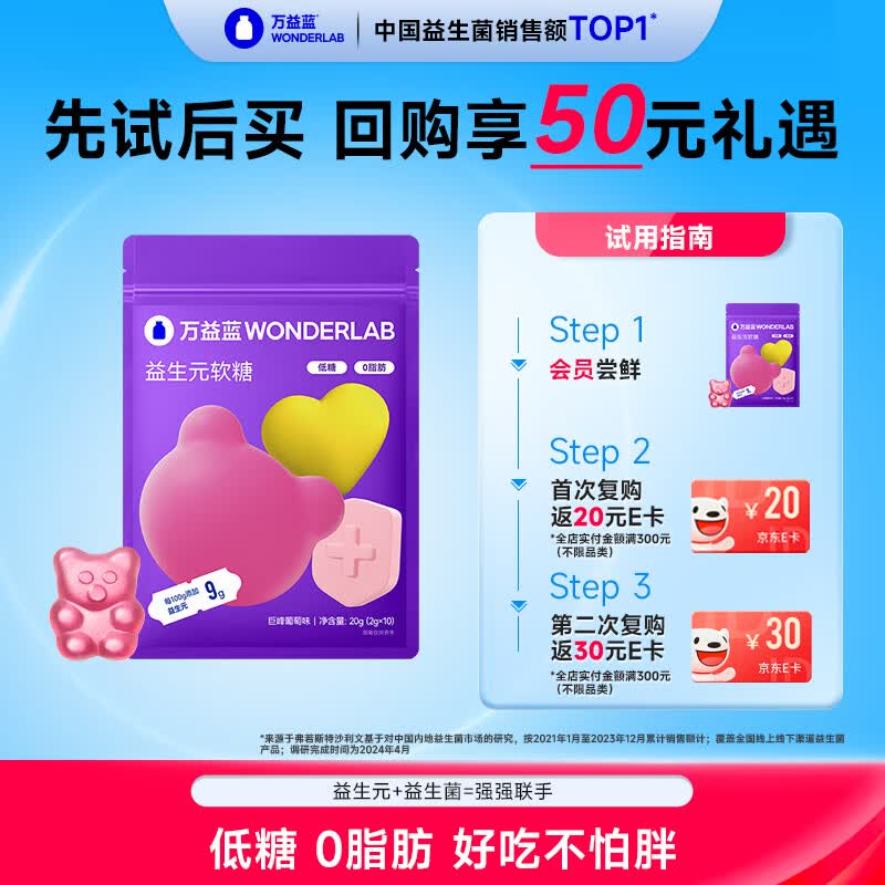 万益蓝益生元软糖2g*10颗 0.95元 - 86线报