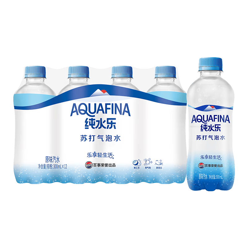 百事可乐纯水乐AQUAFINA无糖气泡水300ml×12 11.9元 - 86线报