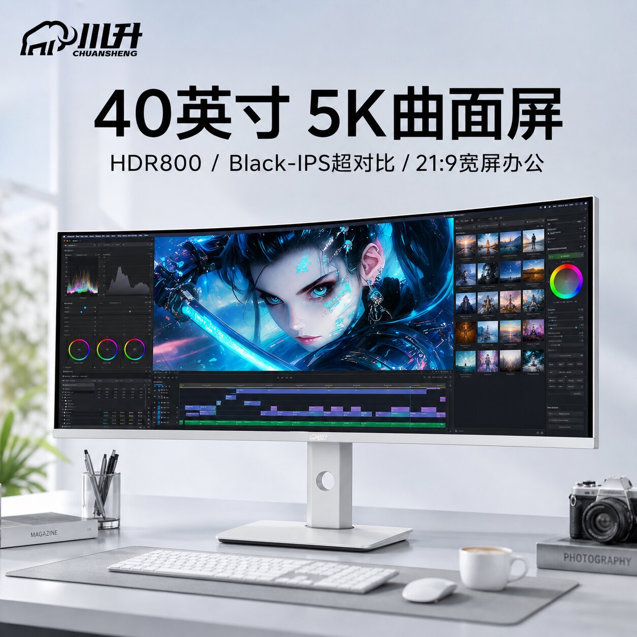 川升CS40X 40英寸 NanoIPS曲面显示器 2155元 - 86线报